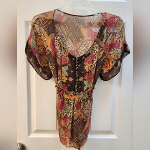 Moda International Multicolor Sheer Blouse